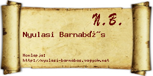 Nyulasi Barnabás névjegykártya