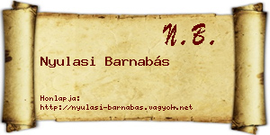 Nyulasi Barnabás névjegykártya